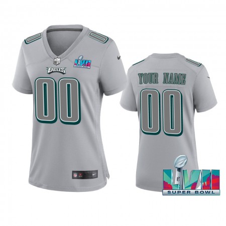 Maillot Femme Philadelphia Eagles Atmosphere Personnalisé Super Bowl LVII Gris